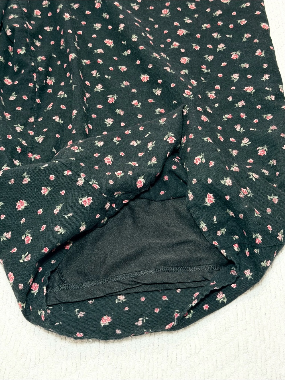American Eagle Outfitters black w/ Pink Floral Print wide leg crop jumpsuit - LG - Picture 7 of 11